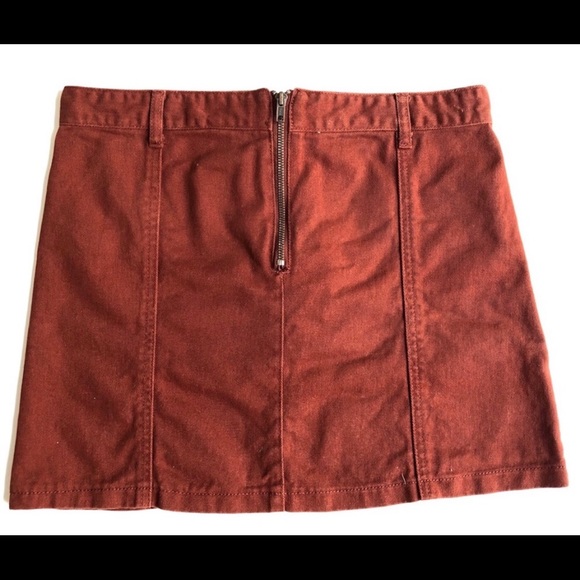 Denim Lace-Up Skirt. Size 29. Rust color. - Picture 2 of 3